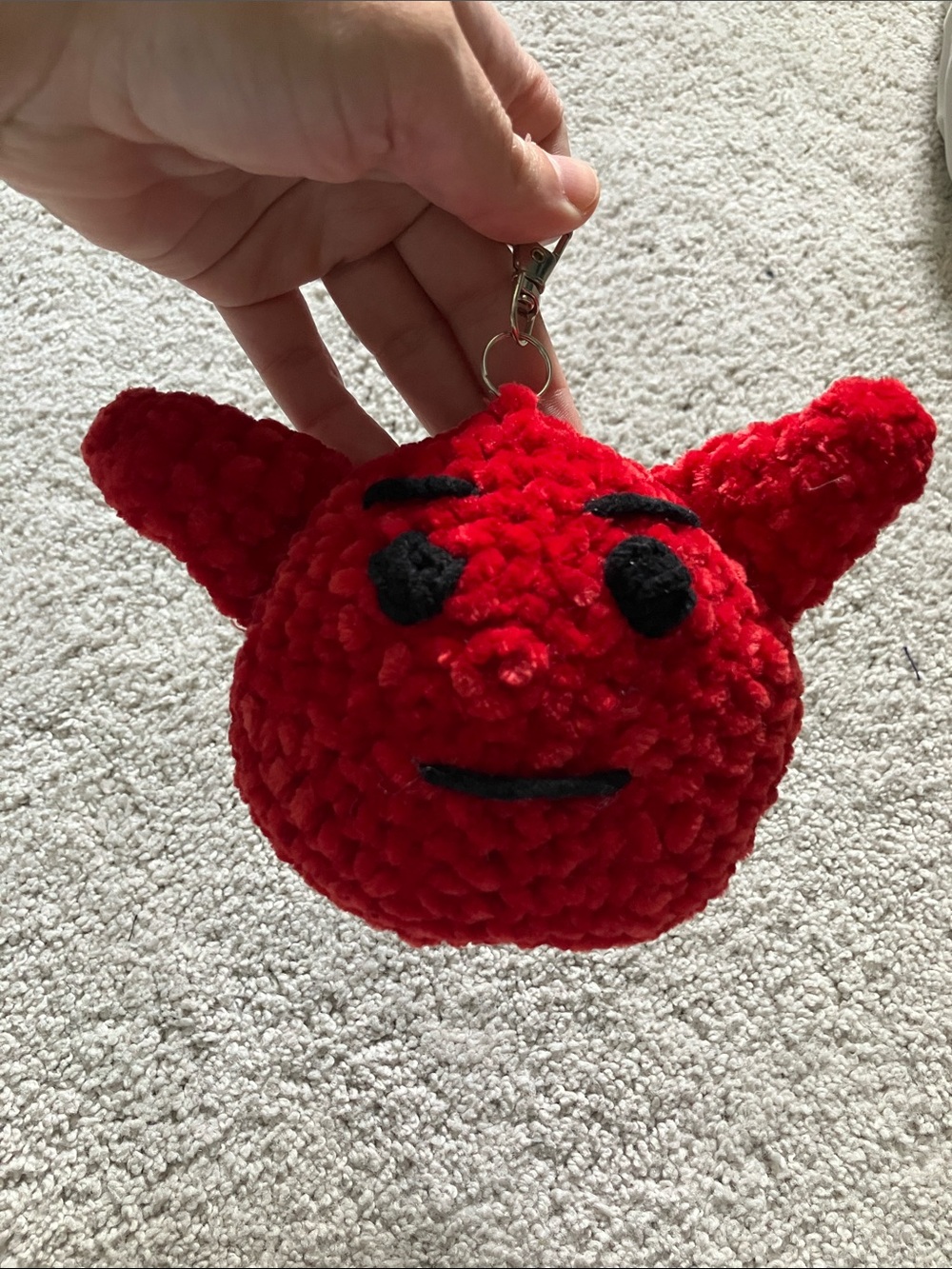 Crochet Demon Devil Mr Kool Aid Keychain
